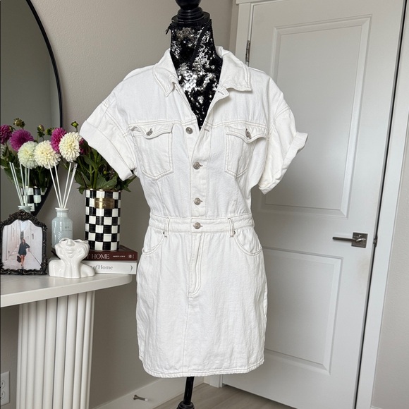 Entro White Denim Dress - Picture 1 of 5